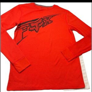 Fox Racing Active Tech ORANGE Long Sleeve Shirt Men’s S, Thermal Knit Black Logo
